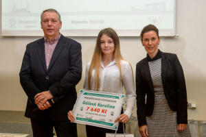 Předávání stipendií 7. listopadu 2018 studentům Scholy Humanitas v Litvínově od firmy UNIPETROL.